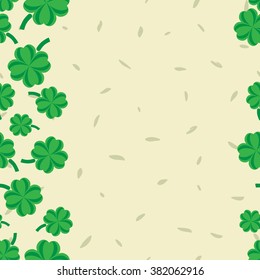 St Patric day pattern. Green clover leafs seamless vector pattern. 