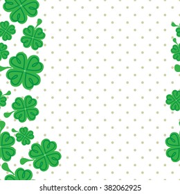St Patric day pattern. Green clover leafs seamless vector pattern. 