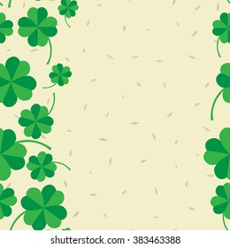 St Patric day pattern. Green clover leafs seamless vector pattern. 