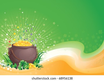 St. Patrick background vector illustration with copyspace.