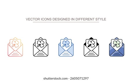 St Patrick Card icon design with white background stock illustration