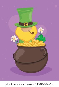 st patrick cauldron with elf character