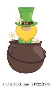 st patrick cauldron with leprechaun icon