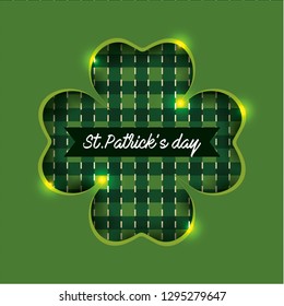 st patrick celebration with clover label