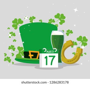st patrick celebration with hat and horseshoe
