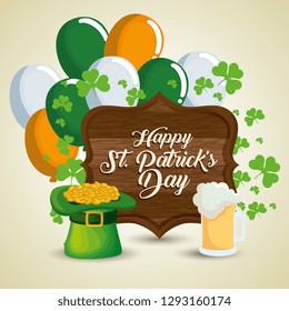 st patrick celebration with wood emblem and balloons