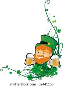 st. patrick corner with leprechaun