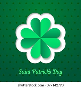 St. Patrick day background with green clover
