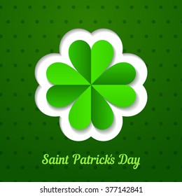 St. Patrick day background with green clover