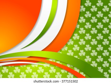 St. Patrick Day background with Irish colors. Vector graphic corporate design