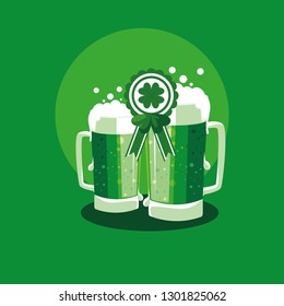 st patrick day with beers in jar
