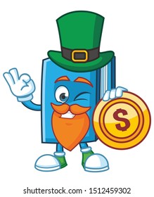 st patrick day book mascot character design vector
