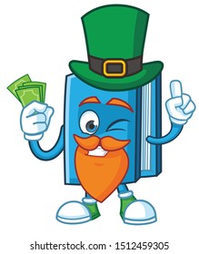 st patrick day book mascot character design vector