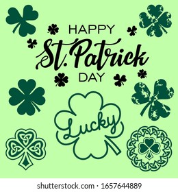 St Patrick Day Bundle, Clover Lucky, Saint Patrick Shamrock, Clover Leaf, Trefoil