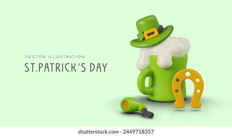 St. Patrick Day celebration concept. Banner for bar, festival, party