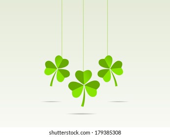 St. Patrick Day clover with grey background.