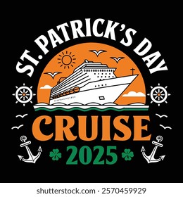 St Patrick Day Cruise 2025 Themed T Shirt Vector Artwork