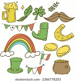 St. patrick day elements illustration hand 