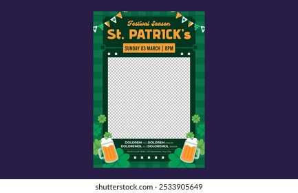 St Patrick Day FLyer. Cartoon Vector illustration design for Poster, Banner, Flyer, Greeting, Card, Post, Cover, invitation