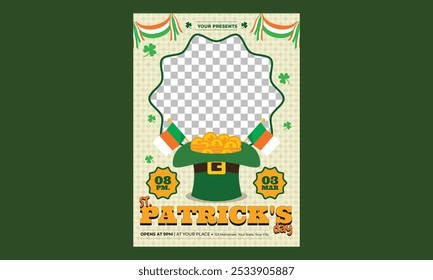 St Patrick Day FLyer. Cartoon Vector illustration design for Poster, Banner, Flyer, Greeting, Card, Post, Cover, invitation