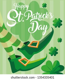 st patrick day and foots of leprechaun with boots