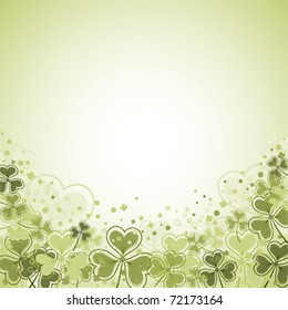 St. Patrick Day frame with clover leaf, vector illustration