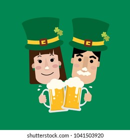 St. Patrick Day with friend character.