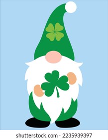 St Patrick Day Gnome, , Green Clover, So Lucky, Shamrock, Lucky Clover Vector Illustration File