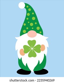 St Patrick Day Gnome, , Green Clover, So Lucky, Shamrock, Lucky Clover Vector Illustration Files