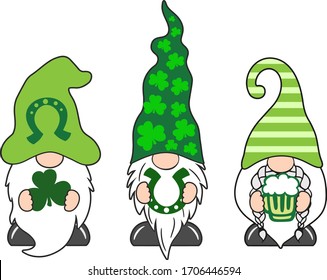 St Patrick Day Gnome With Lucky Green Leaf