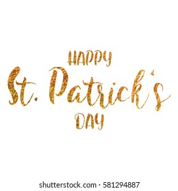 st Patrick day gold sign in gold, vector