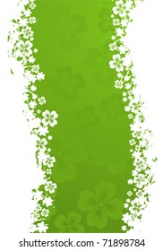 St. Patrick Day grunge frame with wave pattern, vector illustration