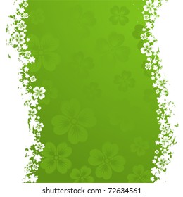 St. Patrick Day grunge frame with wave pattern, vector illustration