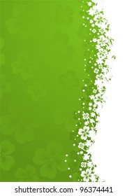 St. Patrick Day grunge frame with wave pattern, vector illustration
