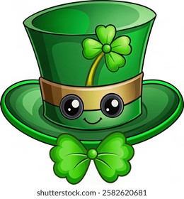 St Patrick Day Hat cartoon style vector illustration  white background