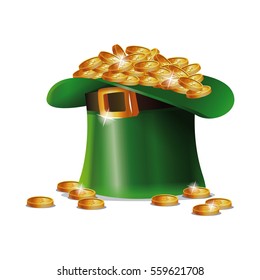 st patrick day hat coins golden shiny