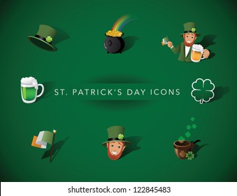 St. Patrick Day Icon Symbol Set Vector