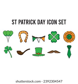 st patrick day icon vector template illustration logo design