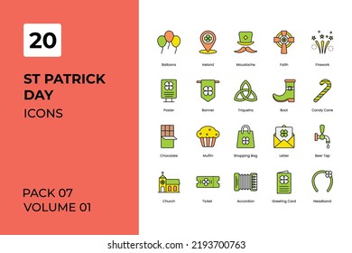 St Patrick Day icons collection. Set contains such Icons as alcohol, ale, badge, more 