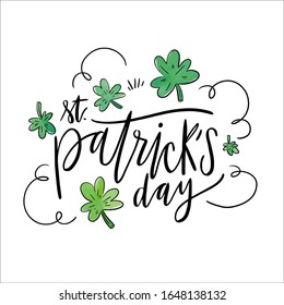 Patrick Day Illustration, Patrick Vektorillustration, Heiliger Patrick Zitat, Heiliger Patrick-Text, Kalligrafie, Shamrock-Vektorillustration