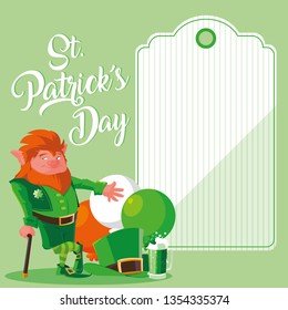 st patrick day with leprechaun and balloons helium
