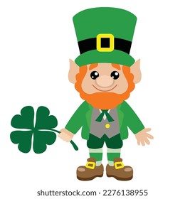 St Patrick day leprechaun  vector cartoon illustration