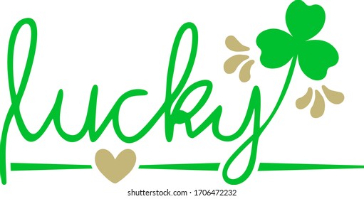 St patrick day lucky with green leaf