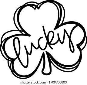 St patrick day, lucky leaf, isolated on white background