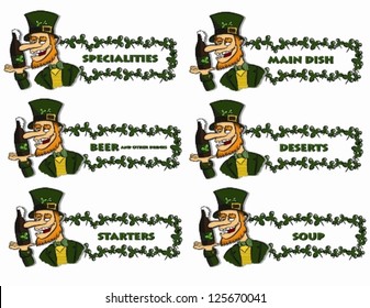 St Patrick Day Menu for pub or restaurant (vector)