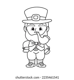 St. Patrick day outline, coloring pages for kid