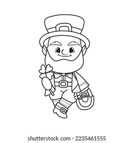 St. Patrick day outline, coloring pages for kid