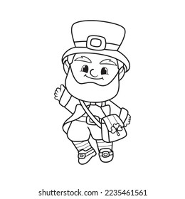 St. Patrick day outline, coloring pages for kid