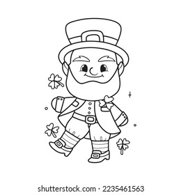 St. Patrick day outline, coloring pages for kid