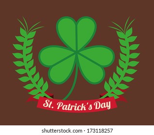 st patrick day over brown background vector illustration